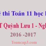 Đề thi Toán 11 học kì 1 THPT Quỳnh Lưu 1 - Nghệ An 2016 -2017